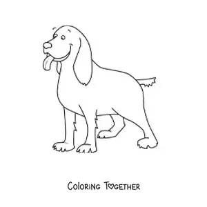 Coloring page of a cocker spaniel