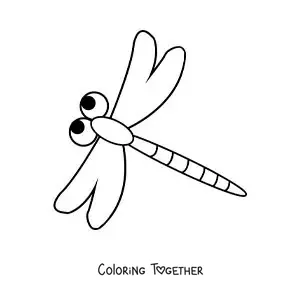 Coloring page of an easy dragonfly