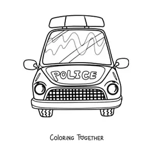 Coloring page of a police patrol car