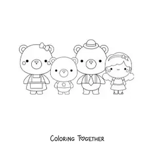 Coloring page of Goldilocks and the three bears