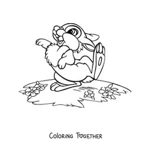 Coloring page of Thumper the rabbit