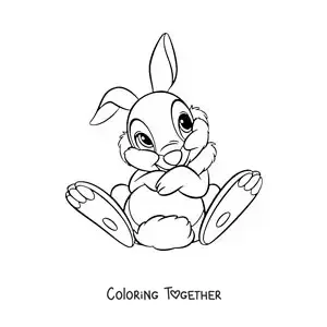 Coloring page of Thumper the rabbit, Bambi's friend