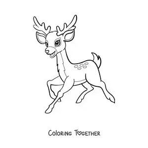 Coloring page of cartoon Bambi