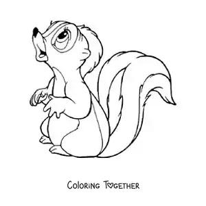 Coloring page of cartoon Flower the skunk