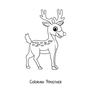 Coloring page of easy cartoon Bambi