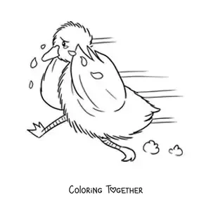 Coloring page of the Ugly Duckling crying