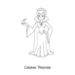 Coloring page of the evil queen from Snow White
