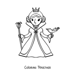 Coloring page of the cartoon evil queen from Snow White