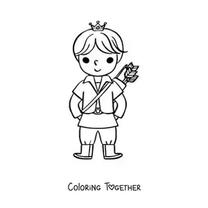 Coloring page of the cartoon prince from Snow White