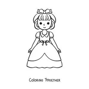 Coloring page of cartoon Snow White