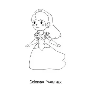 Coloring page of Cinderella running