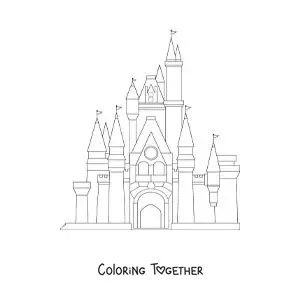 Coloring page of Cinderella's castle