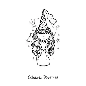Coloring page of Cinderella's fairy godmother