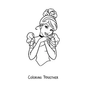 Coloring page of easy Cinderella