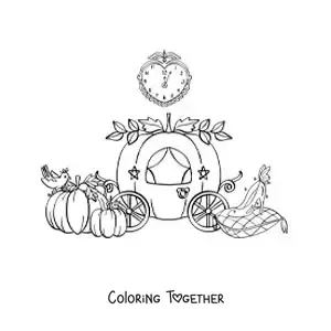 Coloring page of Cinderella's pumpkin carriage