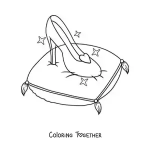Coloring page of Cinderella's glass slipper