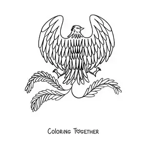 Coloring page of an easy phoenix
