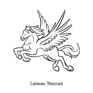 Coloring page of Pegasus from Greek mythology