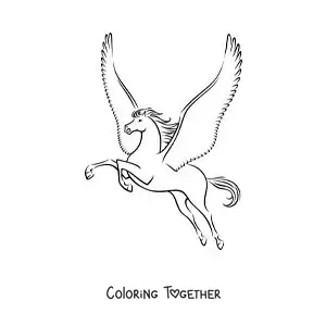 Coloring page of Pegasus