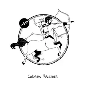 Coloring page of the centaur from the Centaurus constellation