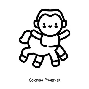Coloring page of a kawaii centaur from Greek mythology