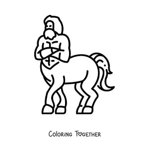Coloring page of an easy centaur from Greek mythology