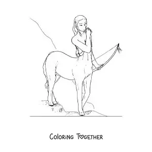 Coloring page of a fantastic centaur