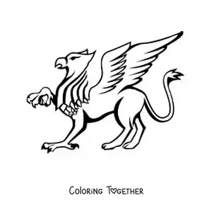 Coloring page of an easy griffin