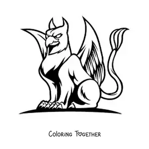Coloring page of an easy griffin from Greek mythology