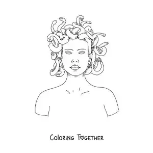 Coloring page of Medusa the Greek goddess