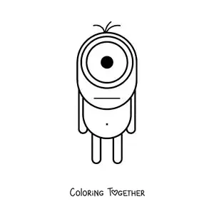 Coloring page of an easy one-eyed creature
