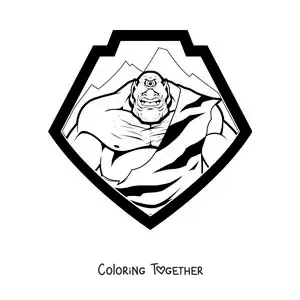 Coloring page of a one-eyed giant