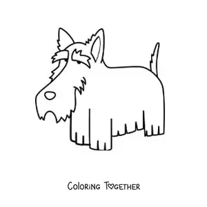 Coloring page of a Scottish terrier