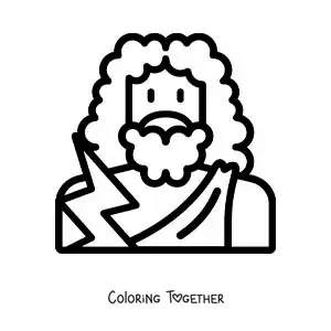 Coloring page of the easy god Zeus