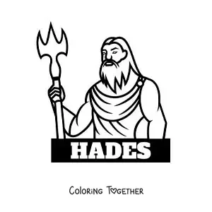 Coloring page of the god of the underworld Hades