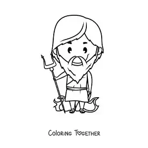 Coloring page of Hades in kawaii style