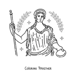 Coloring page of Hera the Greek goddess