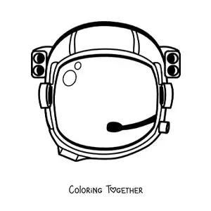Coloring page of an astronaut helmet