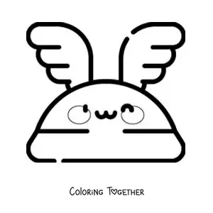 Coloring page of the winged helmet of Hermes, animated and kawaii
