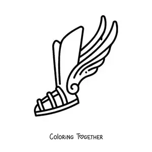 Coloring page of the winged sandal of Hermes