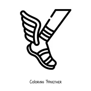Coloring page of the winged slipper of Hermes