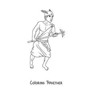 Coloring page of the realistic Greek god Hermes