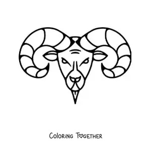Coloring page of the ram of Aries