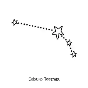 Coloring page of the constellation of the Aries sign