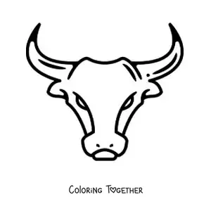 Coloring page of the bull of Taurus