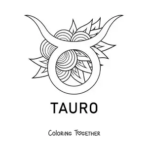 Coloring page of the symbol of the Taurus sign