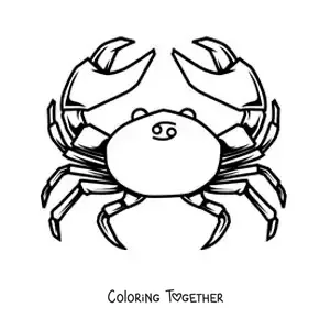 Coloring page of the Cancer zodiac sign