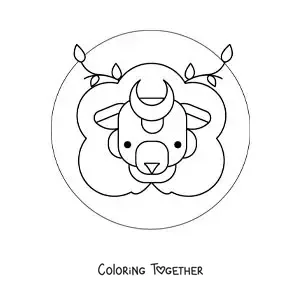 Coloring page of the Leo zodiac sign lion