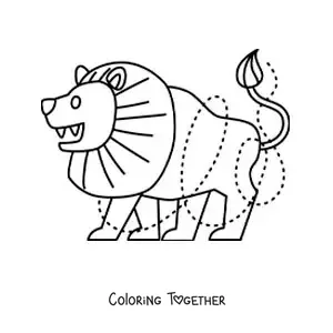 Coloring page of the easy Leo sign lion