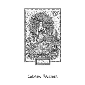 Coloring page of a Leo sign card